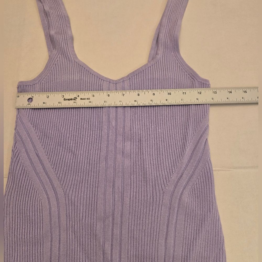 White House Black Markey Lavender Ribbed Tank Top Size Small - Picture 8 of 11